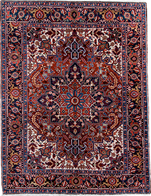 Antique Heriz Area Rug (5' x 6')
